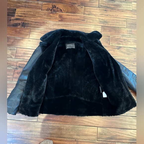 RARE $1,200 Ukranian Luxury Label WILDWOOD Black Real Leather Jacket size Small - Picture 5 of 9